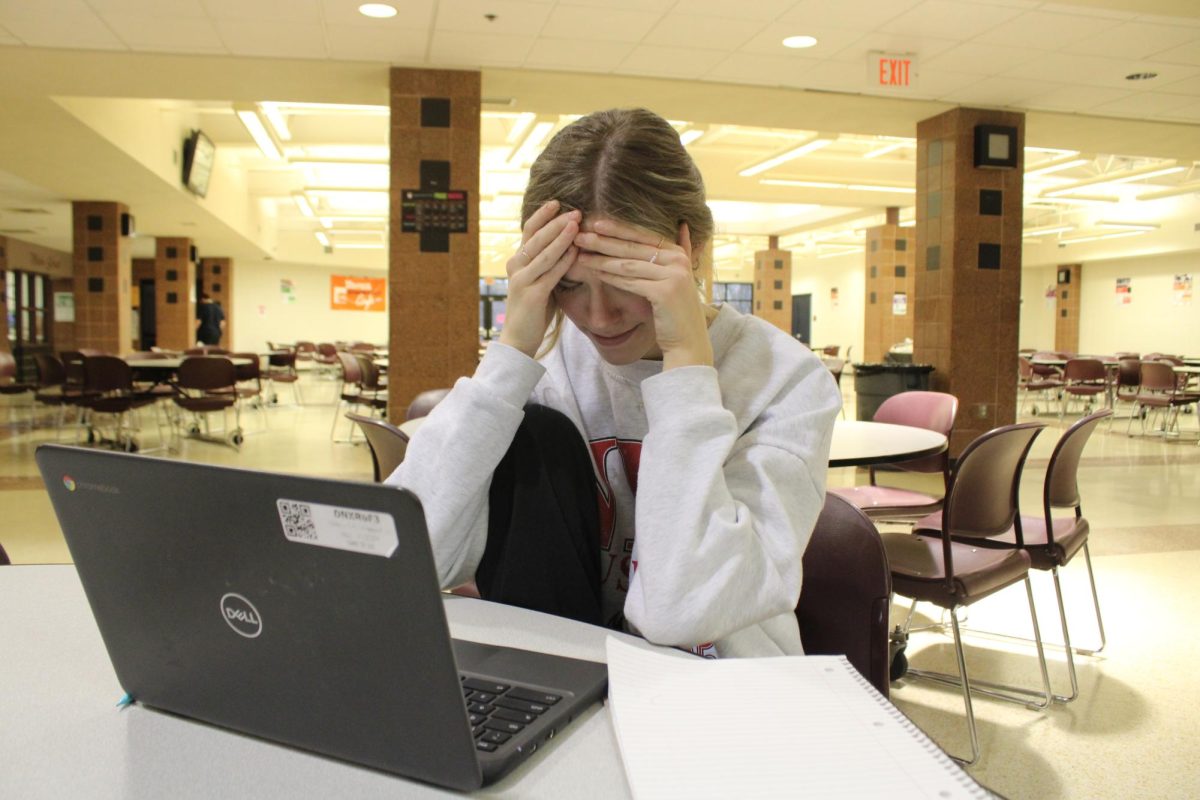 Briana Knudson (12) Stressed Out Over Schoolwork.