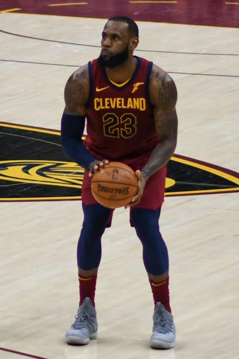 "LeBron James with Cleveland 2018" by Erik Drost is licensed under CC BY 2.0. To view a copy of this license, visit https://creativecommons.org/licenses/by/2.0/?ref=openverse.